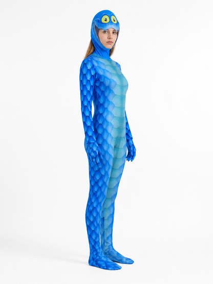 Monster Jumpsuit with Hood and Gloves side view