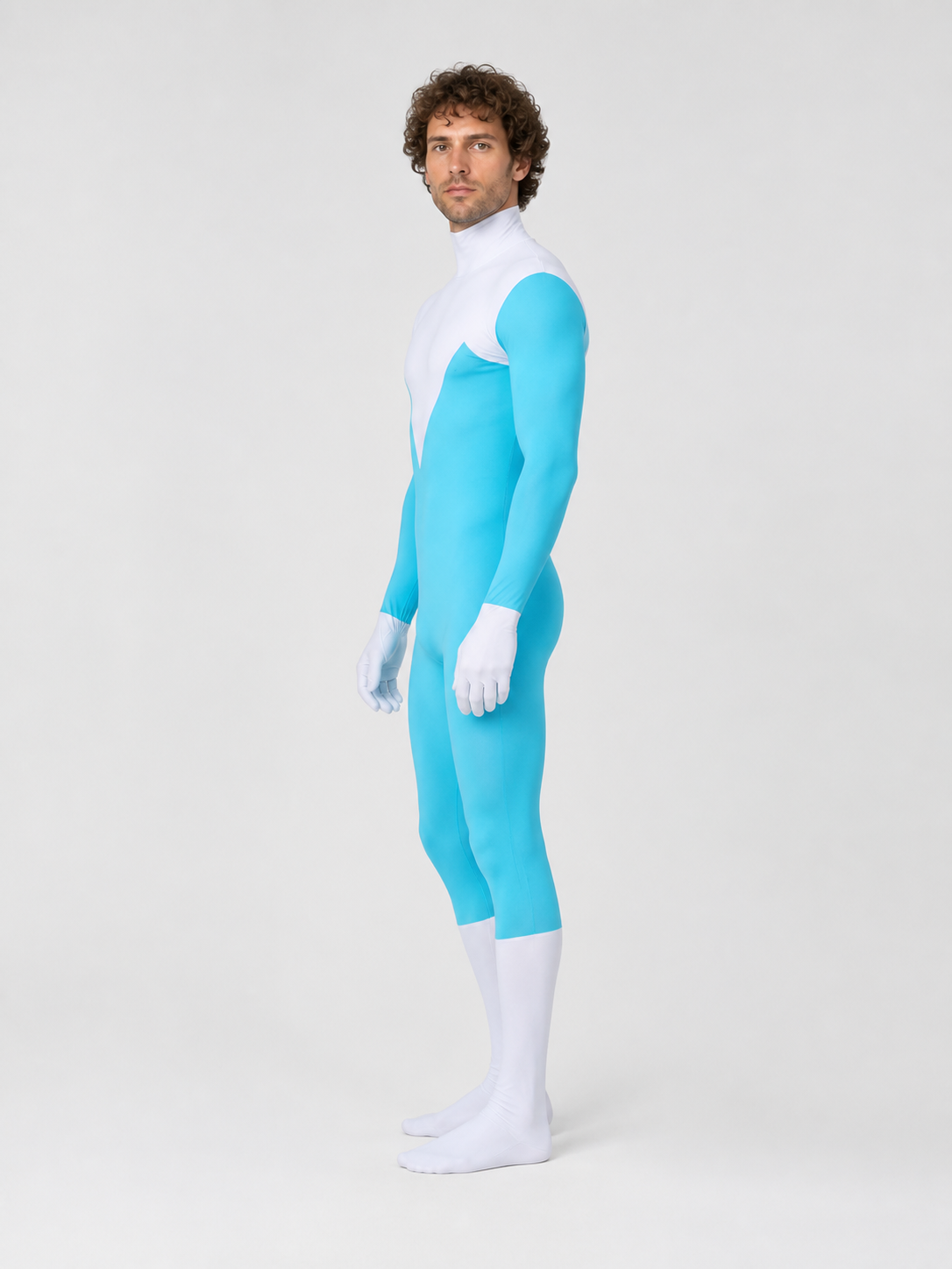 Hooded Superhero Cosplay Jumpsuit side view