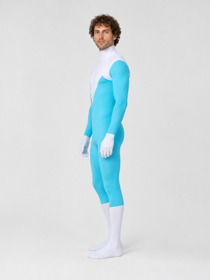 Hooded Superhero Cosplay Jumpsuit side view