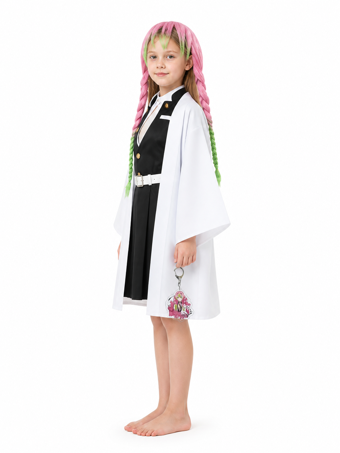 Mitsuri Kanroji Cosplay Costume with Wig side view