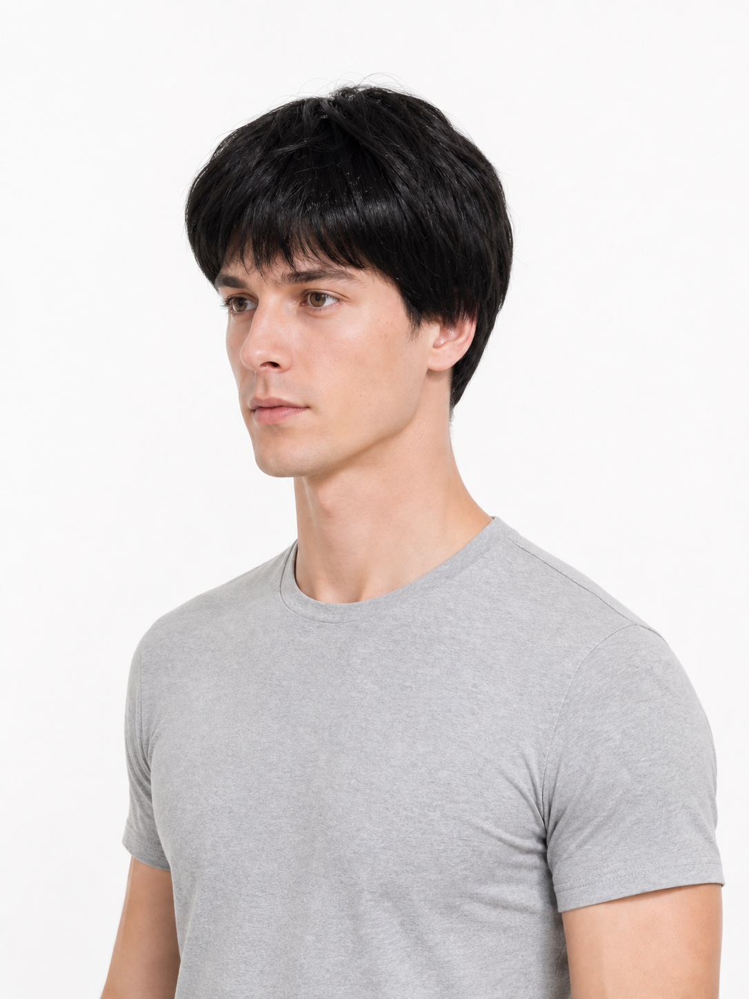 Short Black Carnival Wig with Straight Bangs
