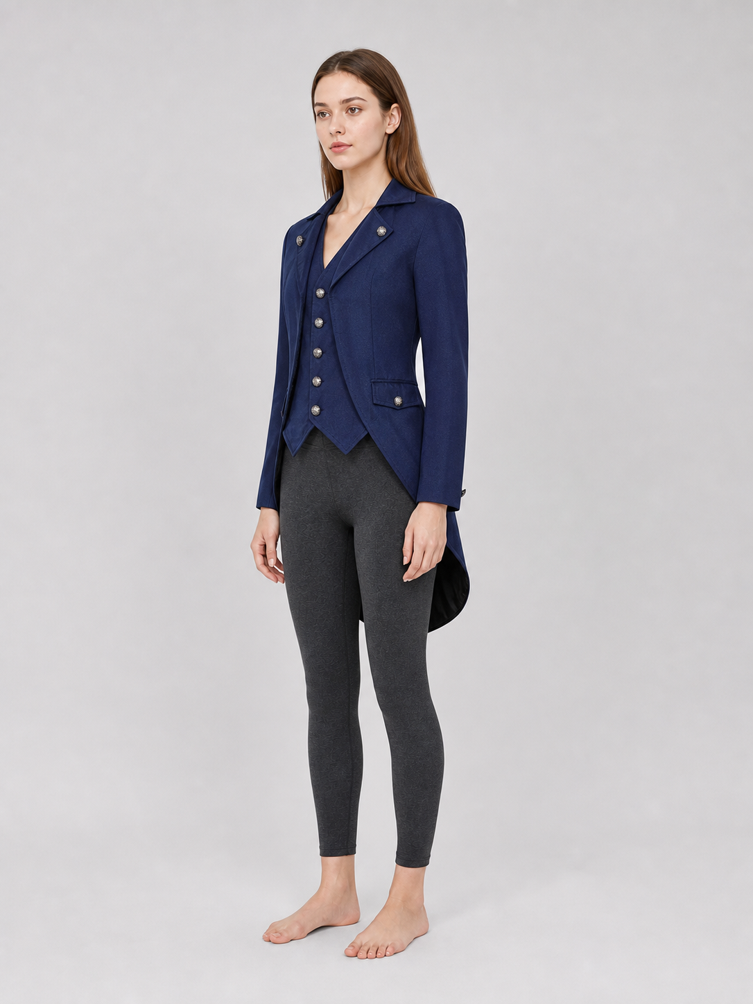 Dark Navy Cosplay Tailcoat with Black Tails
