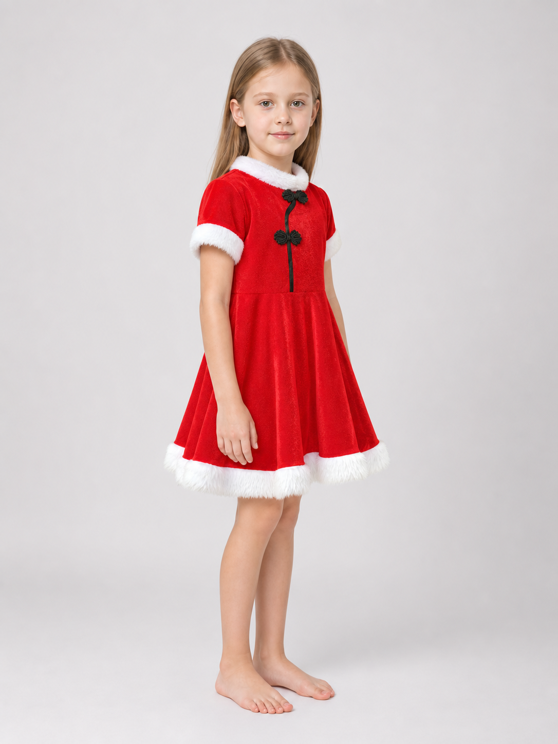 Children's Red Chinese-Style Holiday Dress
