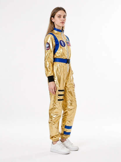 Space Jumpsuit with U.S. Flag and Patches side view