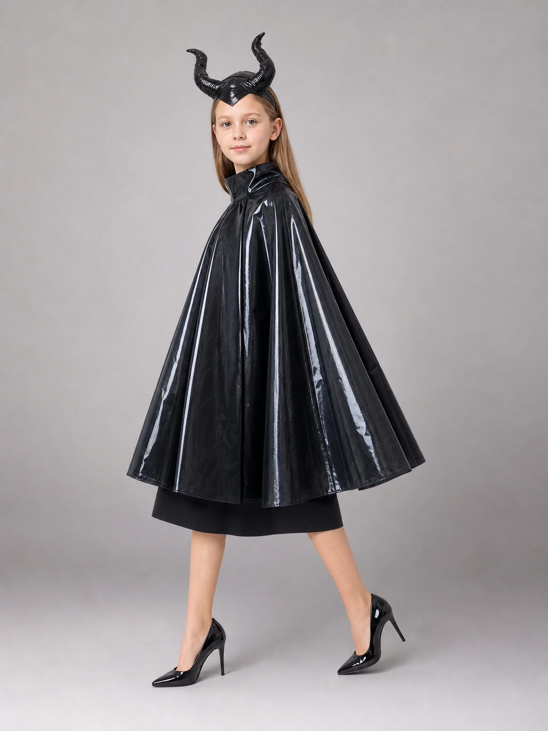 Black Carnival Cape with Horn Headband