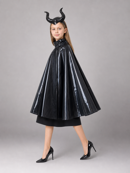 Black Carnival Cape with Horn Headband