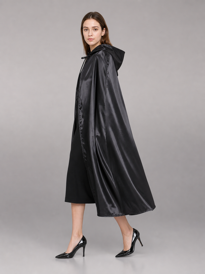 Black Costume Cloak with Large Hood