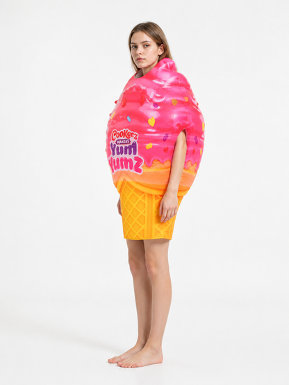 Jumpsuit in the Shape of a Giant Palm with Palm Line Pattern side view