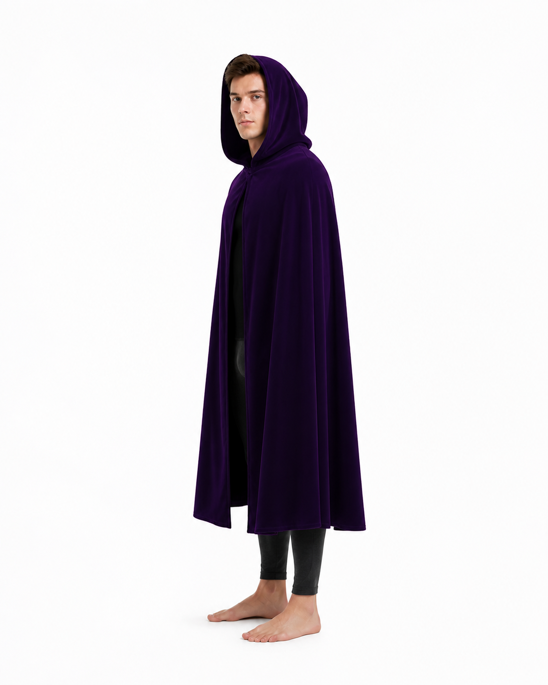 Long Hooded Cloak for Role-Playing side view