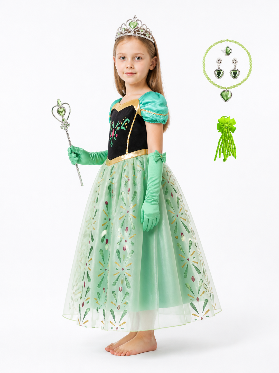 Princess Dress with Crown and Accessories side view
