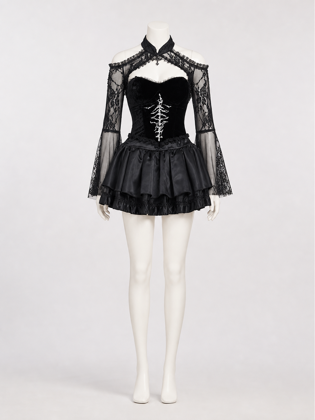 Gothic Lace Halloween Cosplay Dress side view