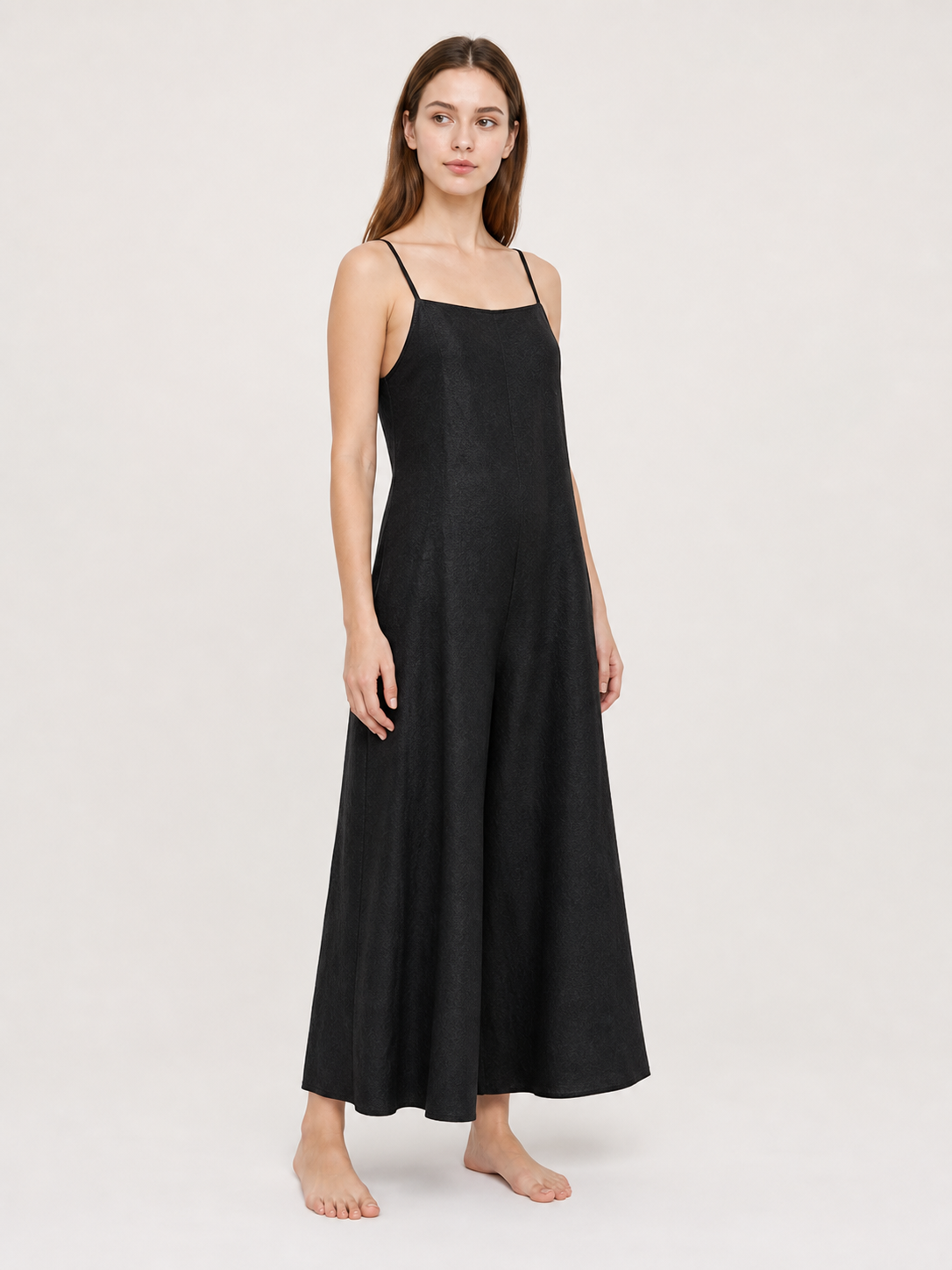 Black wide-leg strappy jumpsuit product view 17