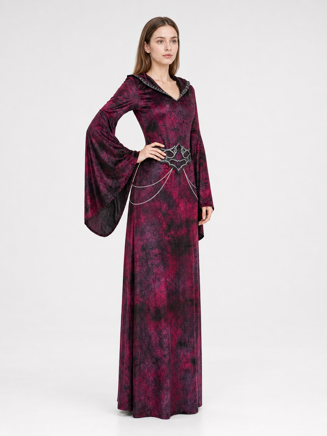 Gothic-Style Hooded Costume Dress