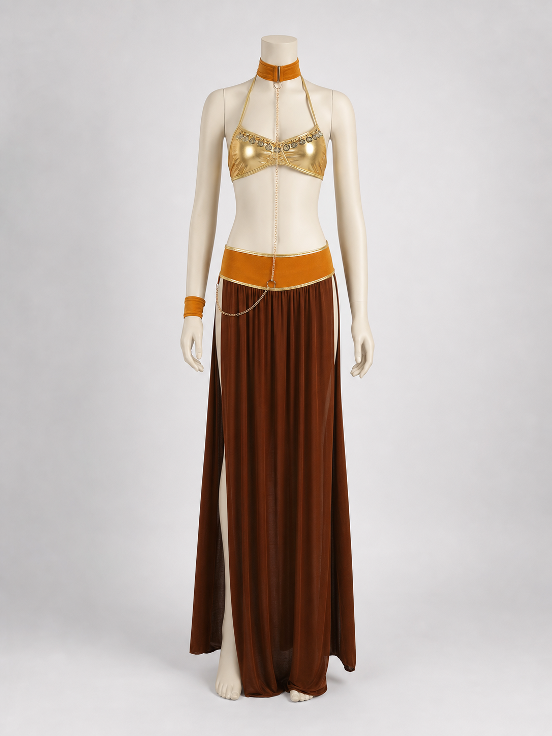 Egyptian-Style Costume with Chains and Slit side view