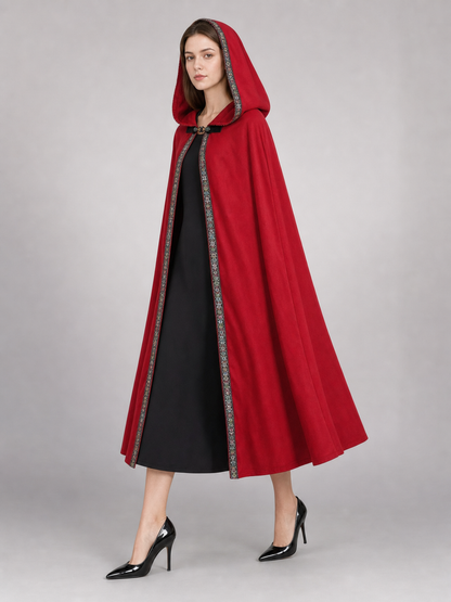 Red Hooded Carnival Cloak for Cosplay