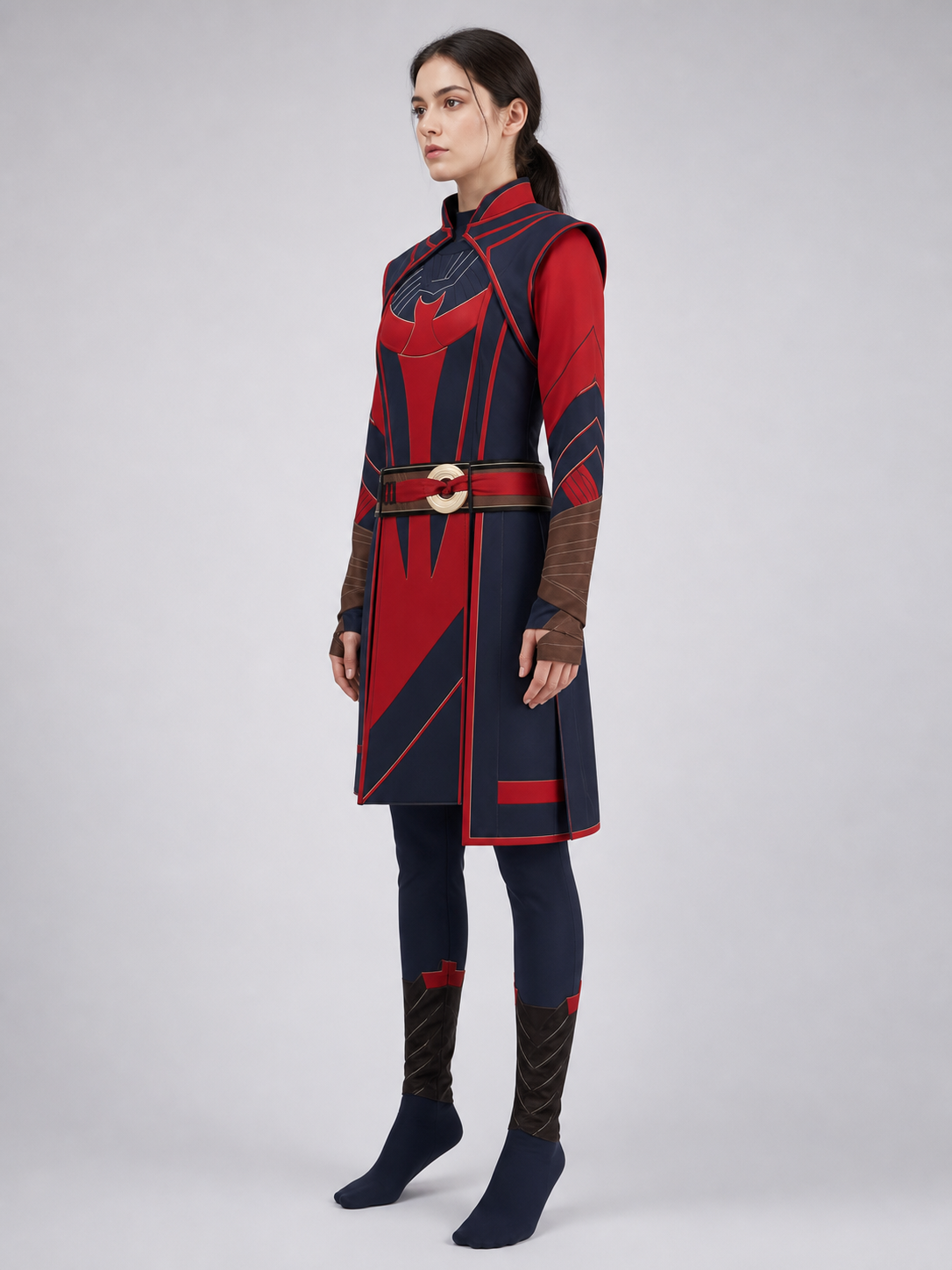 Marvel Scarlet Witch Cosplay Costume, Red and Blue