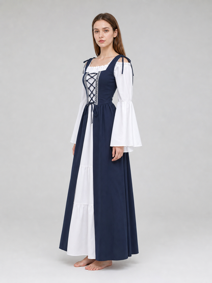 Medieval-Style Dress with a Square Neckline