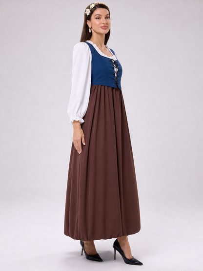 Renaissance-Style Dress with Corset Bodice and Lacing