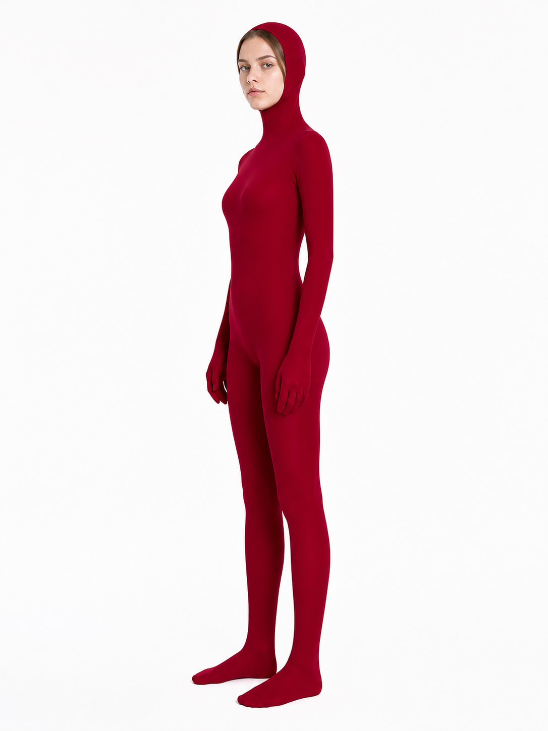 Red Hooded Halloween Jumpsuit side view