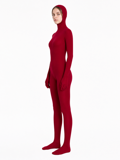 Red Hooded Halloween Jumpsuit side view