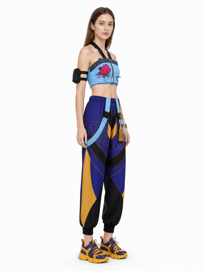 Cosplay Costume with a Cropped Top and Pants side view