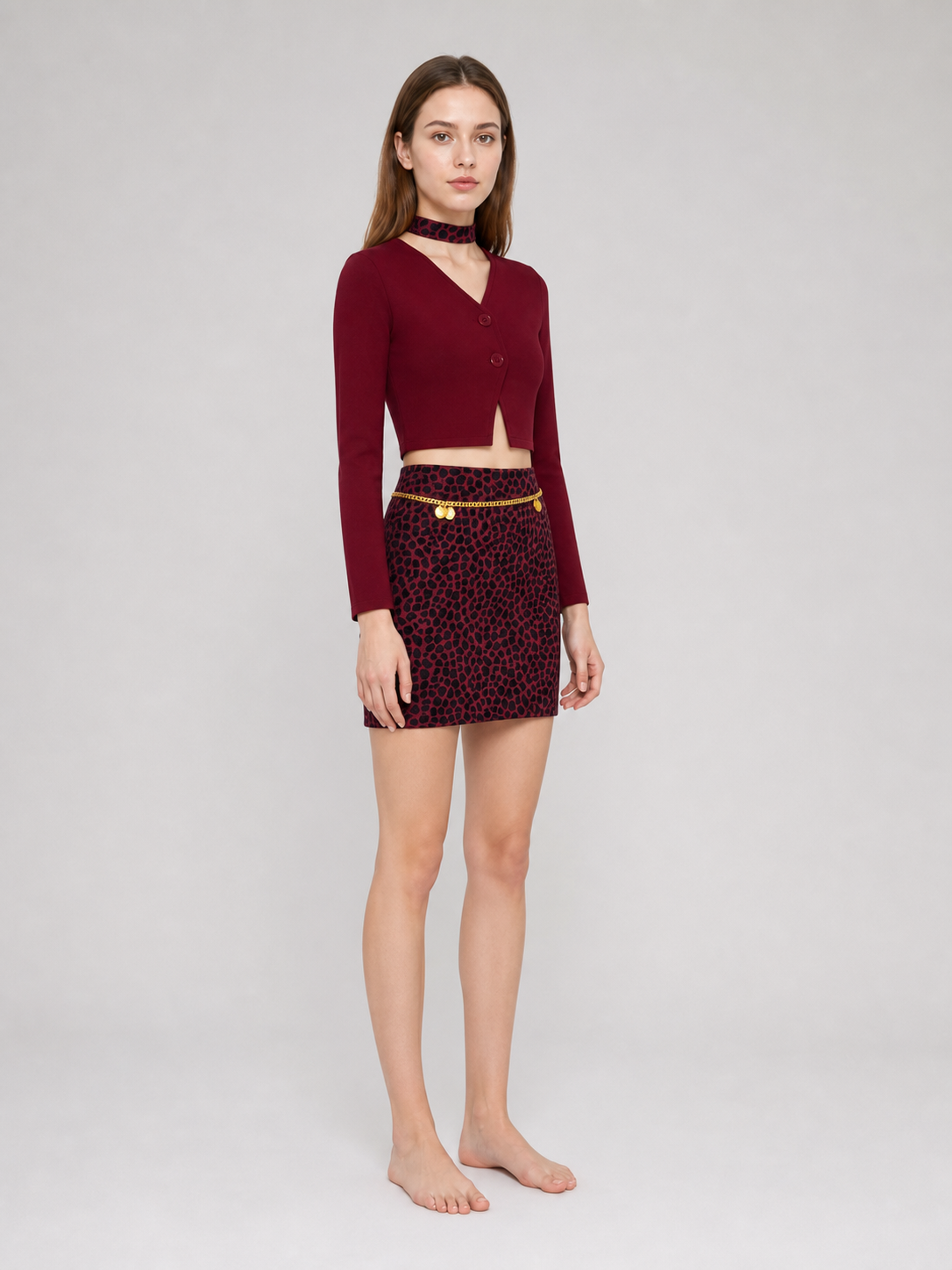 Mary Cosplay Costume: Burgundy Top and Skirt