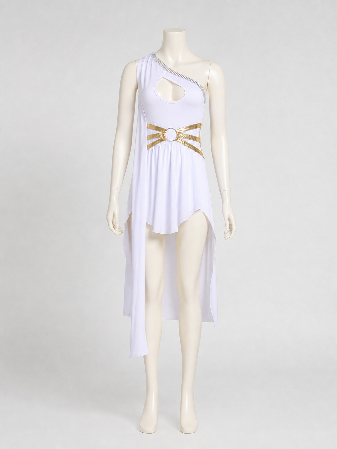 Halloween Costume Dress, White, Asymmetrical