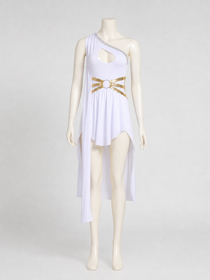 Halloween Costume Dress, White, Asymmetrical