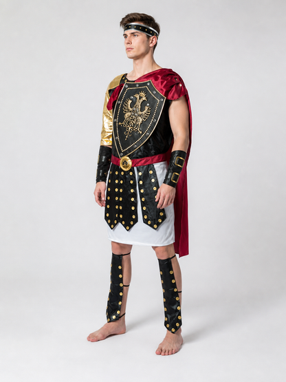Roman Warrior Costume with Shield and Sword for Cosplay side view 2