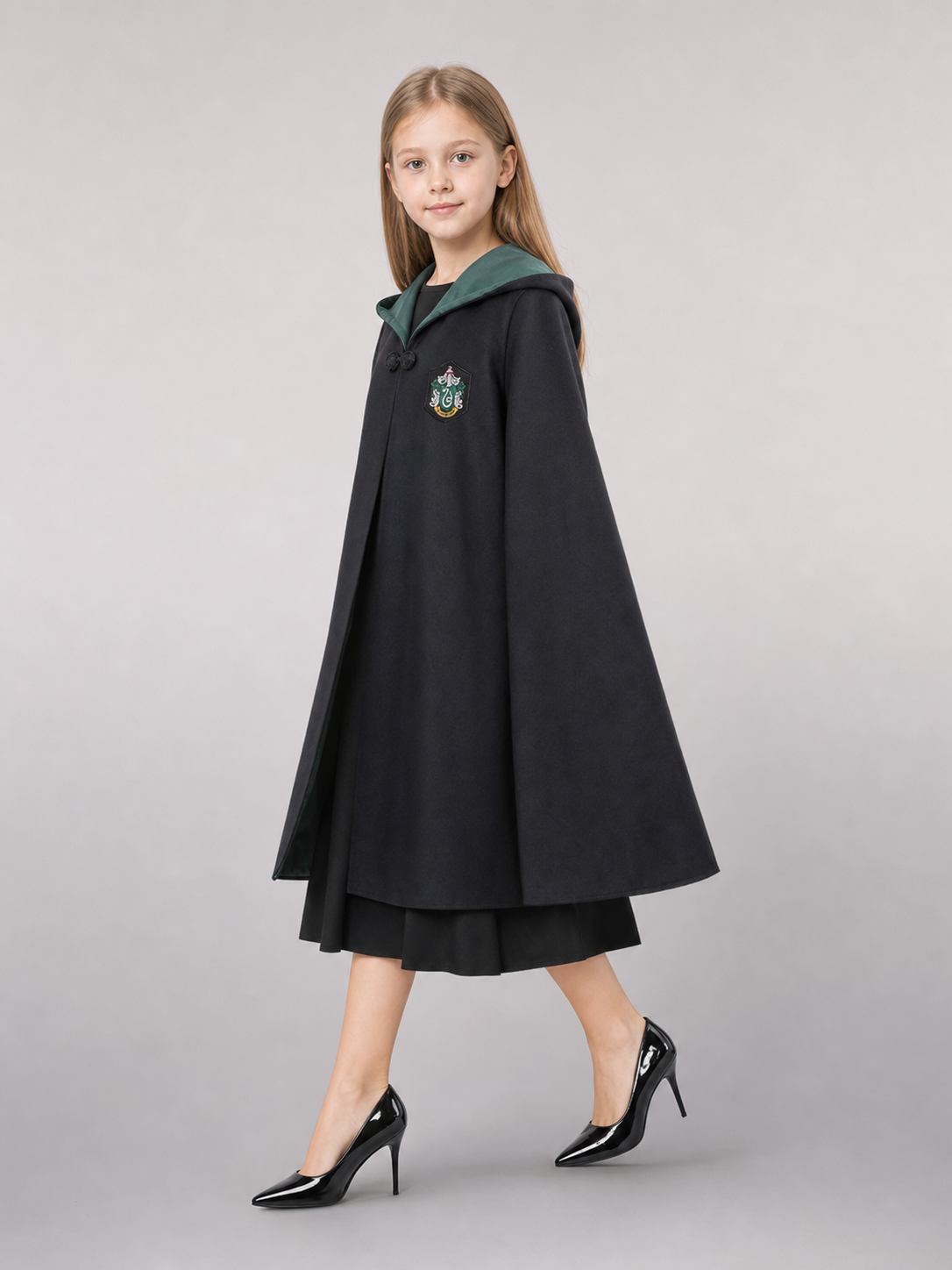 Black Hooded Carnival Cloak