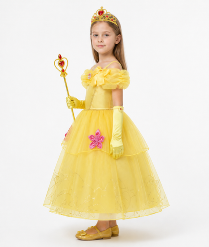 Kids' Belle Costume, Ball Gown for Halloween side view