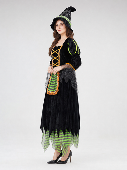 Witch Costume with Pointed Hat for Cosplay