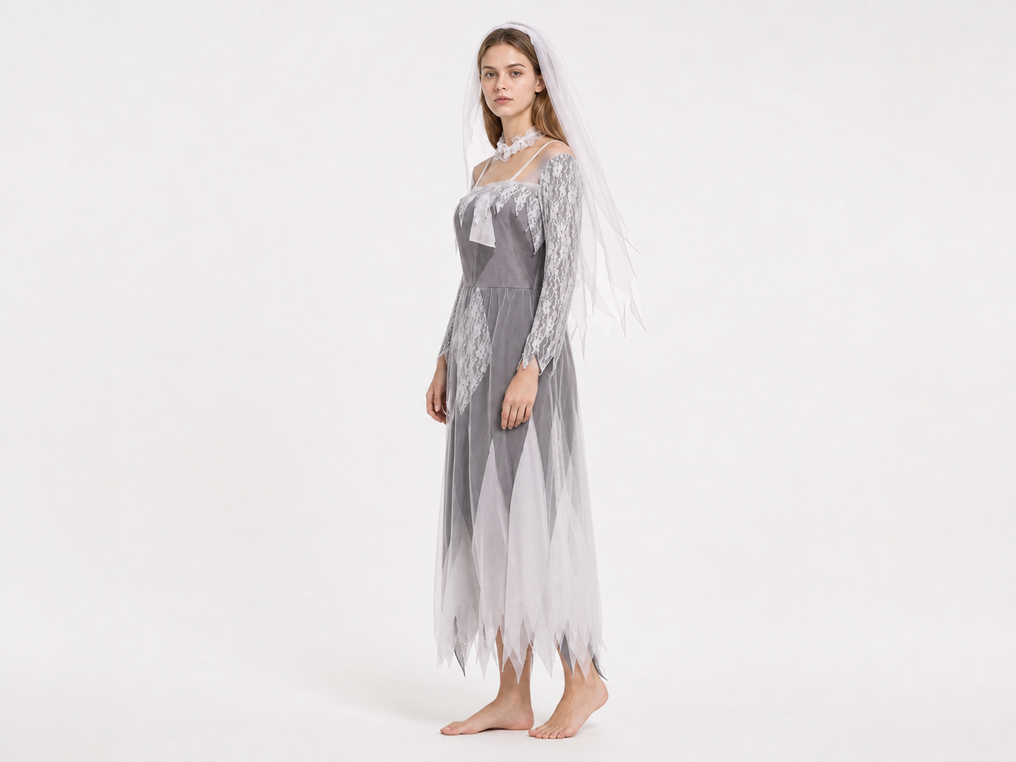 Long Gothic-Style Carnival Costume side view