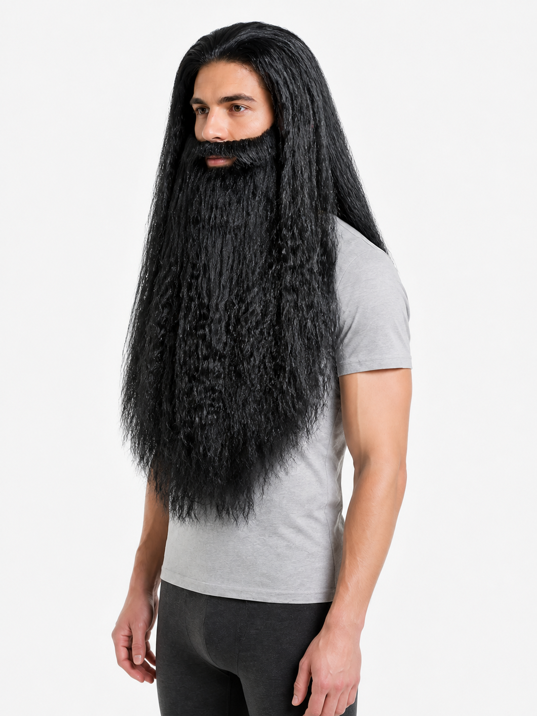 Black Wizard Wig and Beard for Halloween