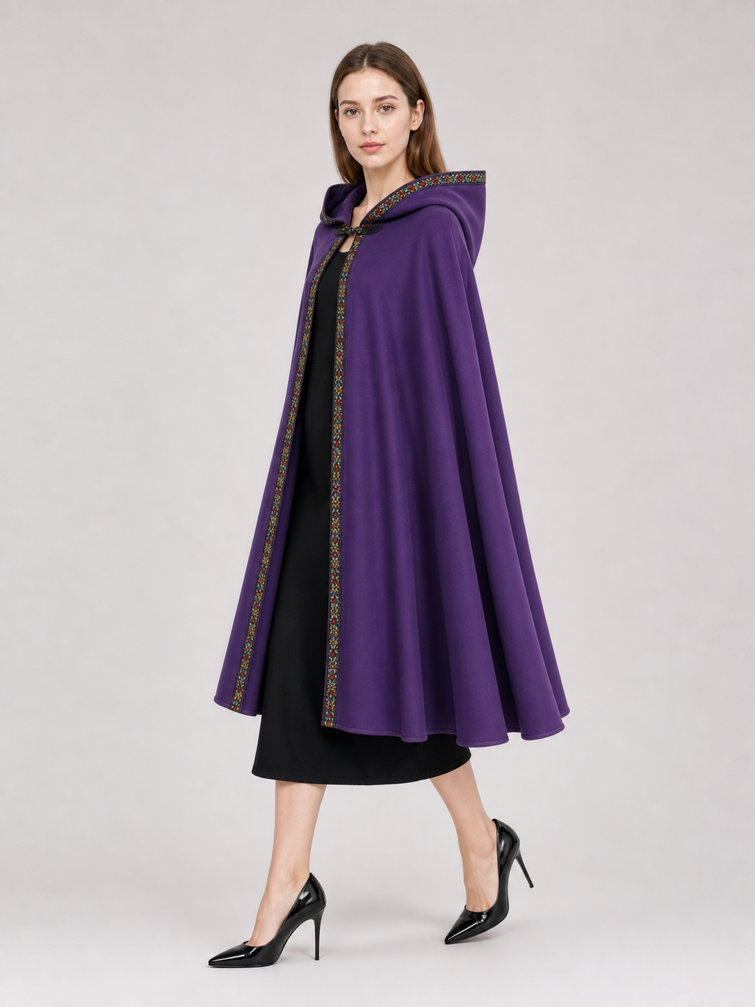 Purple Hooded Carnival Cloak