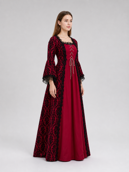 Renaissance Dress with Lace and a Full Skirt