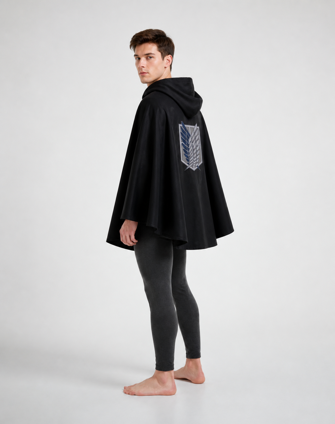 Attack on Titan Cosplay Hooded Cloak with Wing Emblem side view