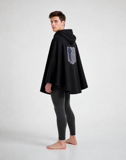 Attack on Titan Cosplay Hooded Cloak with Wing Emblem side view