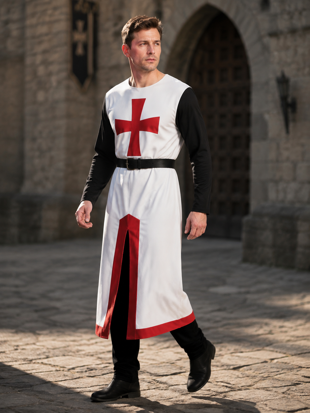 Medieval Templar Cloak for Halloween and Stage Performances