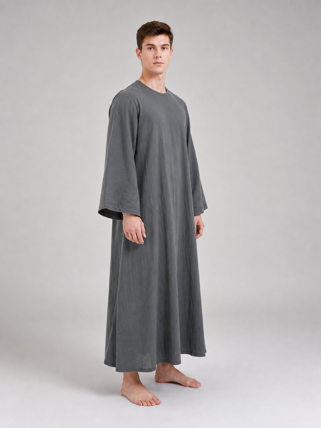 Fantasy Costume with Robe, Hat, Beard, and Staff