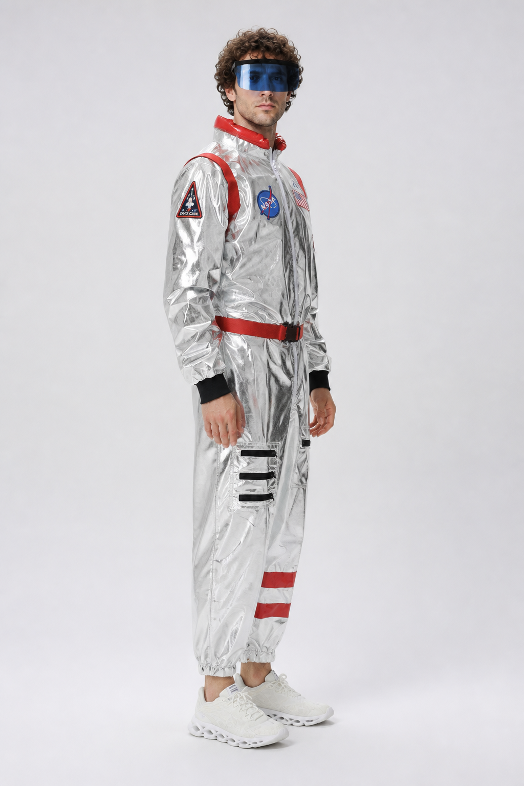 Astronaut Jumpsuit with Red Stripes side view