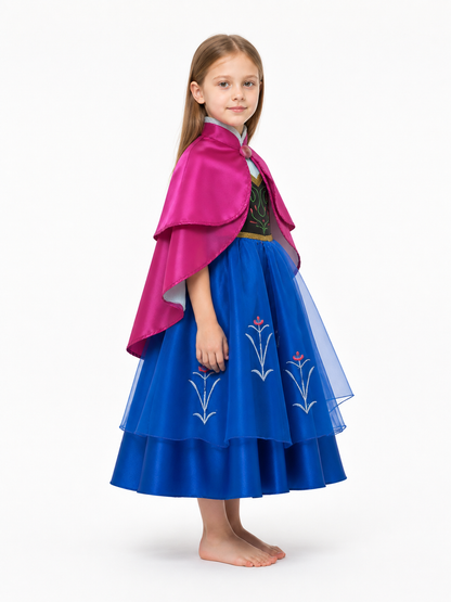 Princess Costume with a Full Skirt and Cape side view