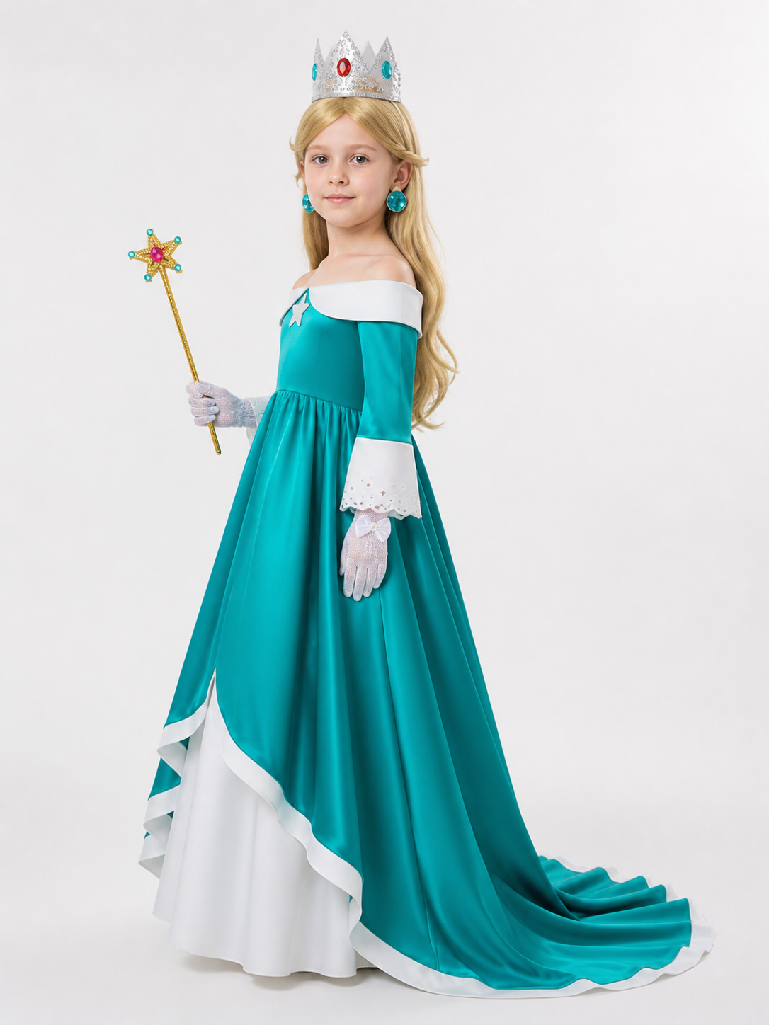 Rosalina Children's Carnival Costume with Crown side view