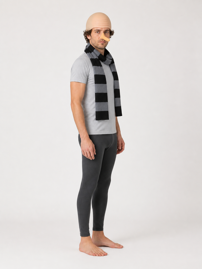 Gru Costume Accessory Set: Bald Cap, Scarf, Nose side view