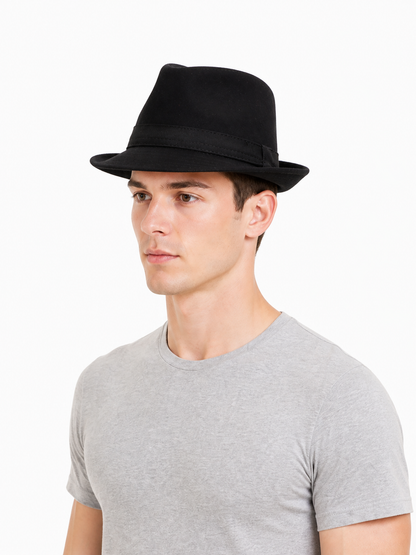 Carnival Fedora Hat with Ribbon and Wide Brim