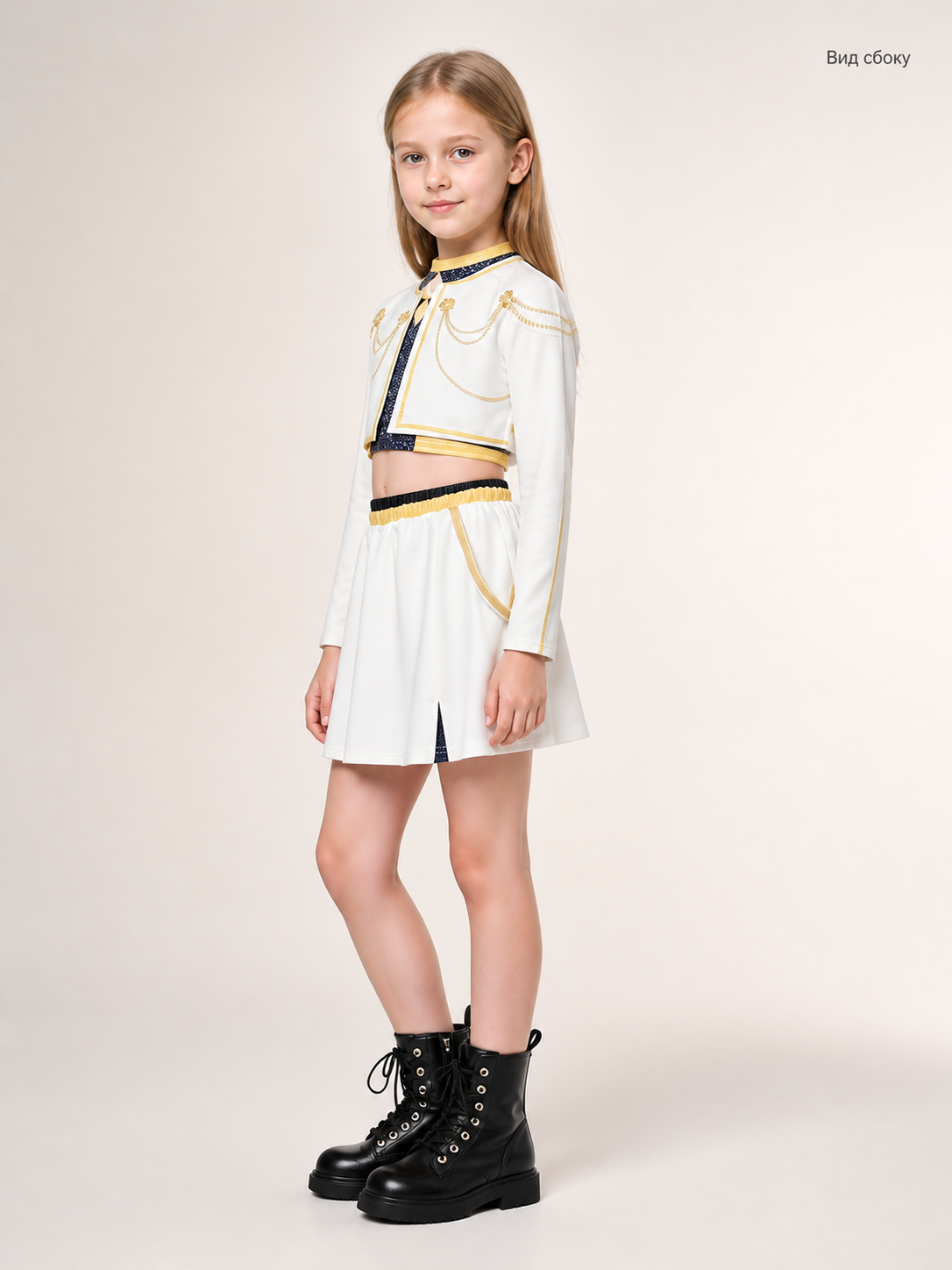 White and Blue Halloween Costume Set side view