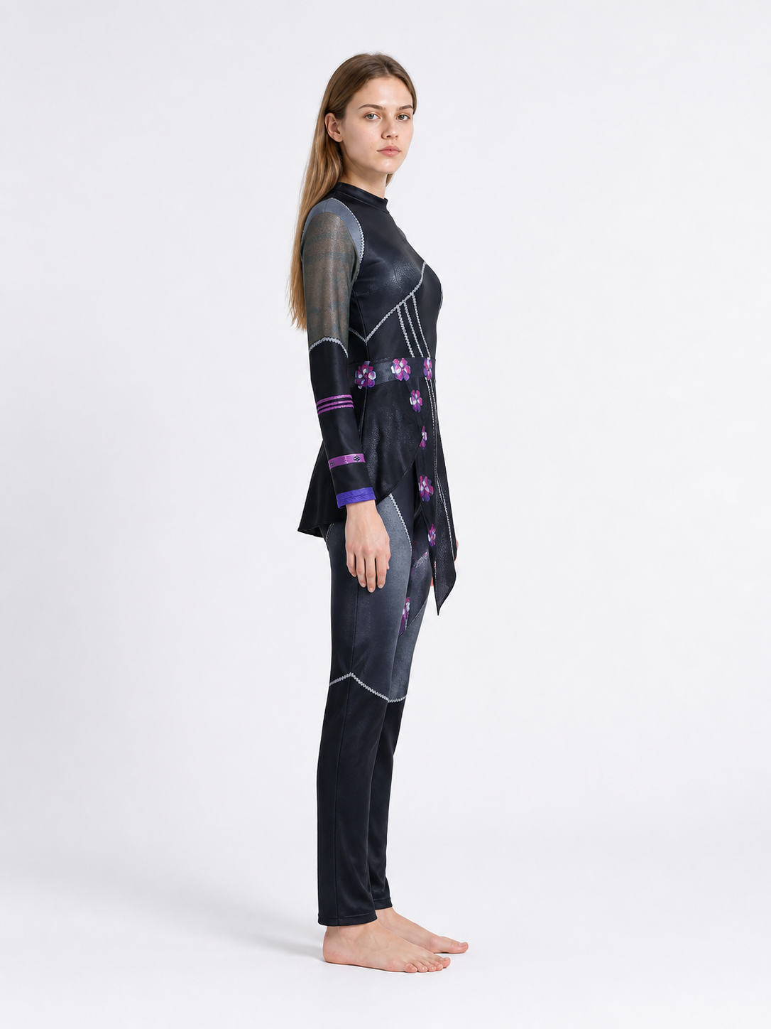 High-Neck Cosplay Jumpsuit side view