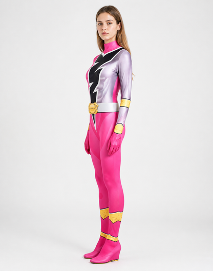 Hooded Jumpsuit Costume with Lightning Print side view