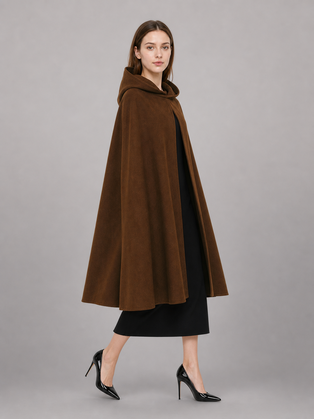 Brown Carnival Cloak with Hood