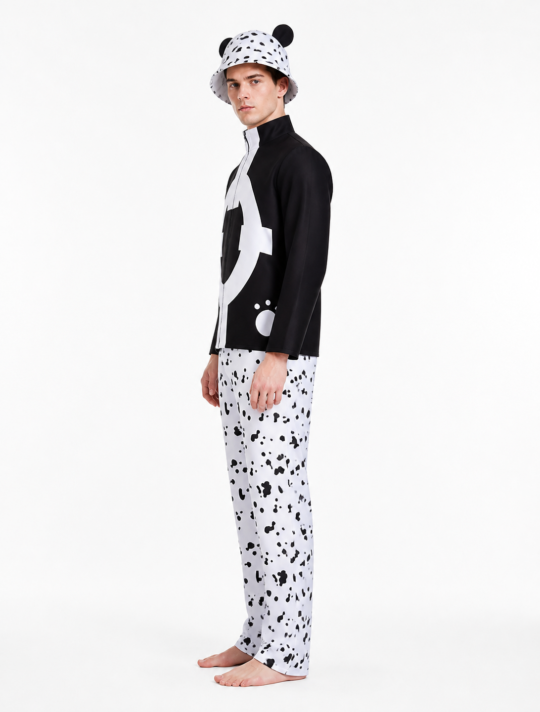 3-Piece Black and White Cosplay Costume side view